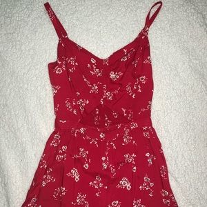 red floral romper